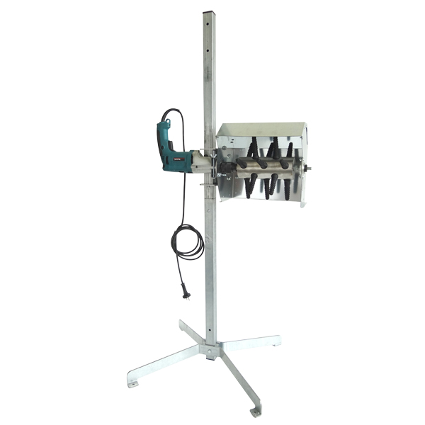 Škubačka drůbeže na vrtačku ve stojanu s ochranným krytem SPIUMATRICE DIT SP RU08